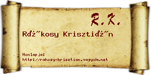 Rákosy Krisztián névjegykártya